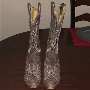 Corral Vintage Wing and Cross Black Sequin Boot